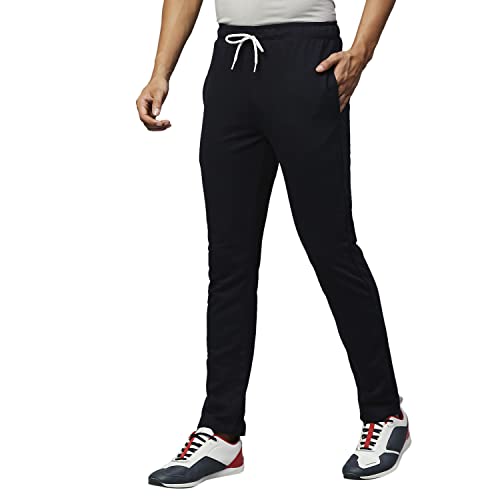 Image of Hubberholme Men's Slim Fit All Season Wear Cotton Track Pants - Trackpant with Drawstring Elastic Waistband, Lower for Jogging, Gym, Sports & Dailywear