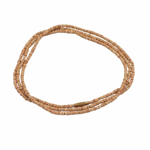 Image of Original Tulsi Mala Necklace for Men & Women | Pure Tulasi Kanthi Mala | Holy Basil Wooden Neck Chain for Meditation, Hare Krishna Devotees, Japa, Puja & Daily Spiritual Wear (Brown, Small Beads, 48, Inches)