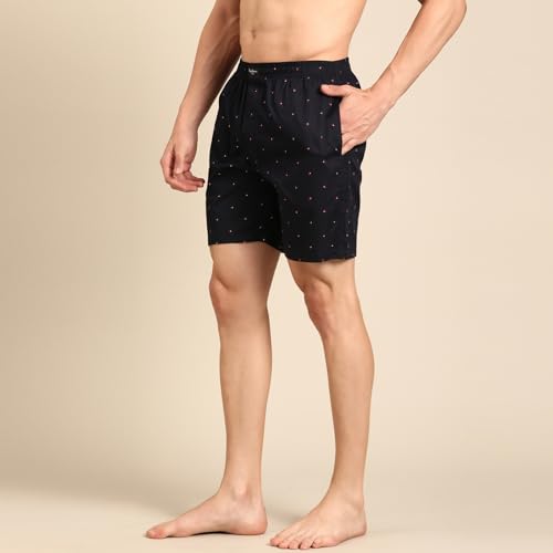 Image of Pepe Jeans Men's Printed 100% Cotton Regular Fit Boxer Shorts | Stylish AOP Print Comfortable Boxer for Daily Innerwear | Soft Breathable Cotton Fabric | Elastic Waistband | Everyday Comfort Wear