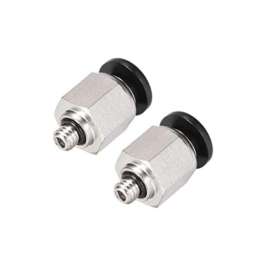 Straight Pneumatic Push To Quick Connect Fittings M5 Male x 6mm Tube OD Silver Tone 2pcs