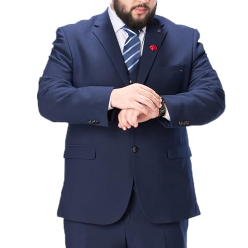 Trajes Para Hombre, Blazer Tallas Grandes Slim Fit Un Solo Pecho Esmoquin Con Dos Botones Informal De Negocios Anfitrión De Banquete De Bodas Chaqueta Formal Ropa Para Hombres Gordos ,4XL,Blue