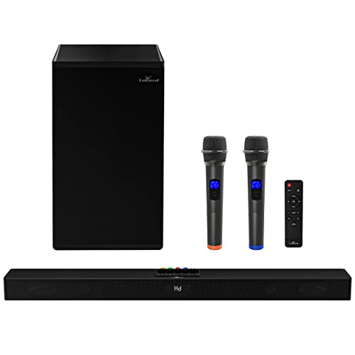 Larksound Karaoke Machine For Adults, With 2 Wireless Microphones, 2.1 Soundbar With Subwoofer, Bluetooth Pa Speaker System, Sound Bar For Tv, Home, Singing Party #TOP23