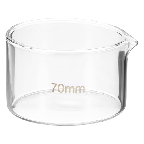 PATIKIL 100ml Crystallizing-Dish, Borosilicate Glass Crystallizing-Dished with Spout Flat Bottom Lab Dish Evaporation Dishes Transparent for Laboratory Kitchen Science Classroom