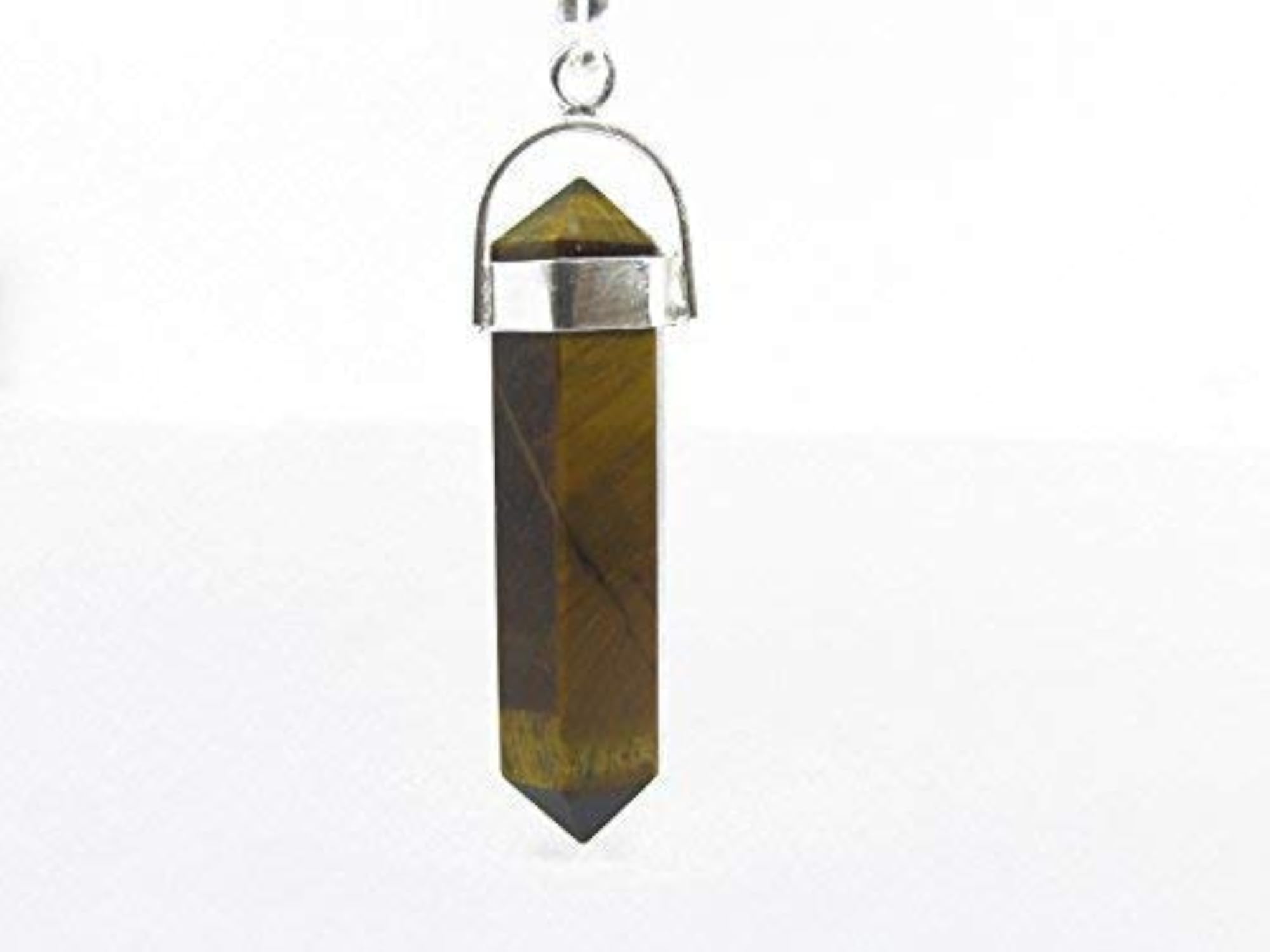 Tiger Eye Pendant Pencil Shape Healing Crystal Locket