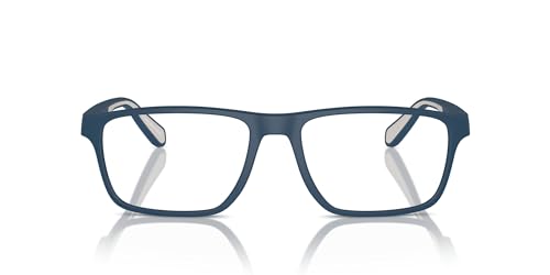 Emporio Armani Men's EA3233 Rectangular Prescription Eyewear Frames, Matte Blue/Demo Lens, 54 mm