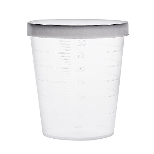 uxcell Measuring Cup 30ml Plastic Graduated Beaker Transparent with Lid for Lab Kitchen liquids