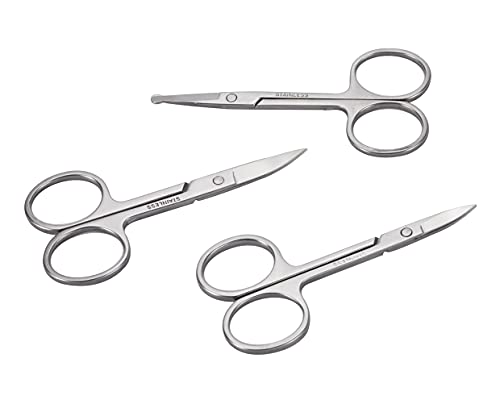 Men's Facial Hair Small Beauty Scissors for Women - Eyebrows, Nose Hair, Beard, Eyelashes, Ears Nail Trimming kit - Professional Stainless Steel