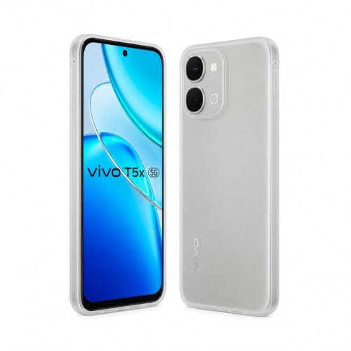Image of FIRST MART Back Cover for Vivo T5x | Ultra-Thin Frosted Matte Semi-Transparent Silicone Case, Anti-Slip Grip, Precise Fit | White