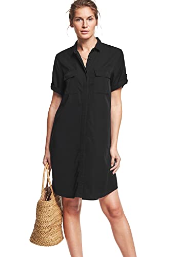 ellos Plus Size Button Front Linen Shirtdress