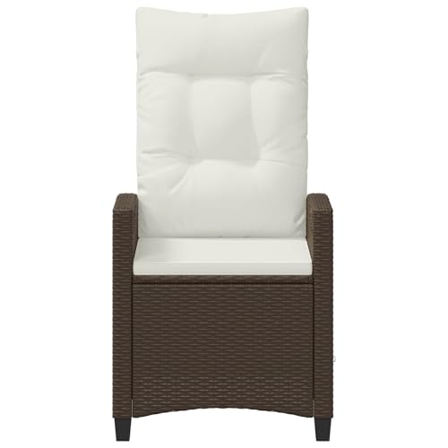 Chaise de jardin pliante marron réglable avec dossier rembourré confortable