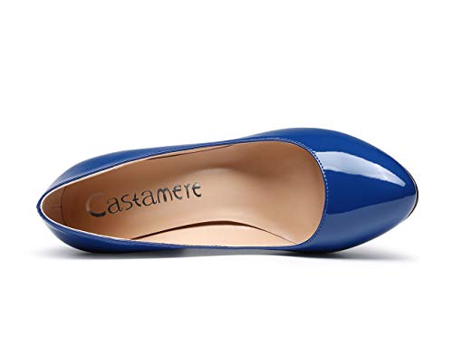 Castamere Women's High Heels Round Toe Slip-On Pumps Block Heel 8CM - Image 4