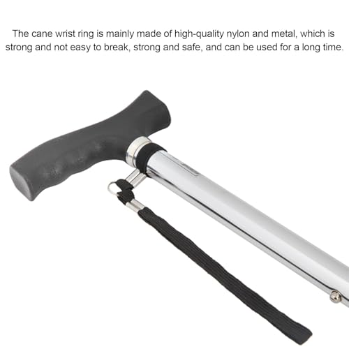 Siqian Walking Stick Wrist Strap, 2pcs Black Wrist for Walking Sticks, Adjustable and Holder, Secure Clip Strap