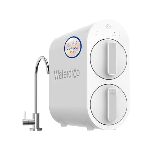 Waterdrop G2 Reverse Osmosis System, 7 Stage Tankless RO Water Filter System, 400 GPD, Under Sink Water Filtration System, 1:1 Pure to Drain, Reduces TDS, FCC Listed, USA Tech, WD-G2-W, New