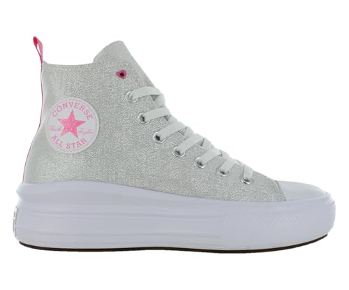 Converse Chuck Taylor All Star Move High PS Girls Shoes Size 7, Color: White/Oops Pink/White3