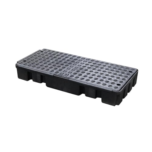 SpillKit.com Low Profile Spill Pallets, Modular, Recycled Polyethylene, Holds (2,4,6, or 8) 55-Gallon Drums, Connect through U-Channels (2 Drum)