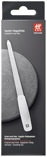 ZWILLING Nagelfeile (Saphirbeschichtung, polierte Feilenspitze, ergonomische Form, grob- und feinkörnige Feilenflächen), Weiß, 180 mm