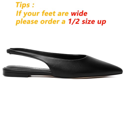 Slingback Flats for Women Pointed Closed Toe Ballet Flats Shoes Women's Slip On Flat Office Shoes2