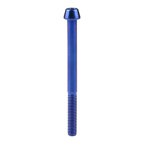 Image of Titanium Ti Bolt M5x9 16 18 20 25 30 35 40 45 50 55 60mm Tapered Head Screws pack of 4 (M5x60mm, Blue)