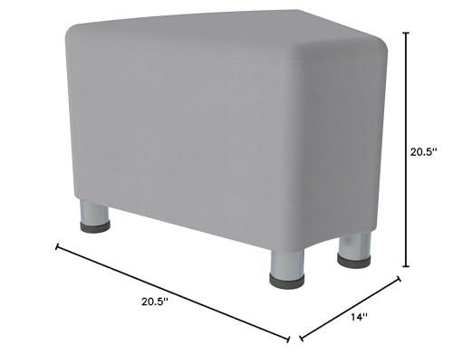 Image of Sprogs 12 inch H Structured Wedge Stool -Flexible Modular Collaborative Soft Seating for Office, Home, Lounge and School Classrooms with Durable Frame & Set of 2 inch Legs Add-on - Teal