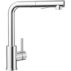 Grifo Monomando Fregadero Leroy Merlin CECIPA Grifo de Cocina Extraible en Acero Inoxidable, Grifo de Fregadero Monomando con 2 tipos de chorros, Giratorio 360°, Burbujeador Desmontable, Cromo