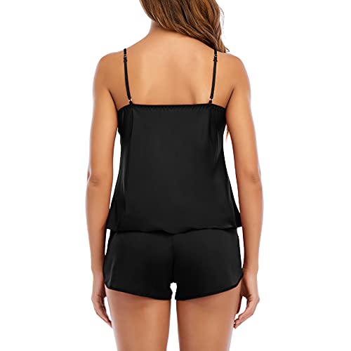 Durio Schlafanzug Damen Hausanzug Ärmellos Kurz Nachtwäsche Zweiteilig Pyjama Set Sexy Sleepwear – Bild 3