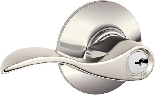 Image of SCHLAGE Accent Lever Keyed Entry Lock in Polished Nickel - F51A Acc 618 (Pack of 8)