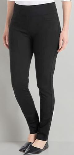 Dalia Women's Pull-On Ponte Pant with Built-in Tummy Control Panel (X-Large, Black)3