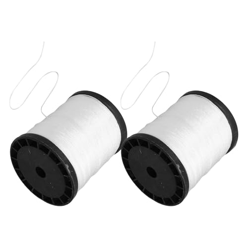 Cordel de nylon para mampostería Ipetboom 2 rollos, cuerda trenzada resistente para herramientas de construcción y jardinería, blanco, 0.195 kg miniatura 1