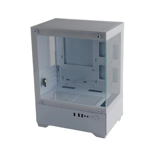 Gabinete de computadora EWAIDI Mid Tower Micro-ATX en aluminio con vidrio templado color blanco miniatura 1