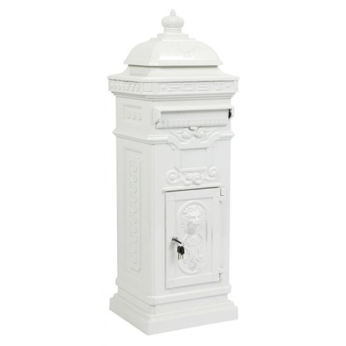 Preisvergleich Produktbild Nostalgie Briefkasten Antik Standbriefkasten Alu - Guss weiss