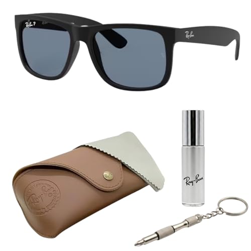 Image of Ray-Ban RB4165F JUSTIN CLASSIC LOW BRIDGE FIT Square Shape Sunglasses for Men with Official RayBan Eyewear Kit