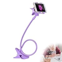 Gooseneck Phone Holder Universal Cell Phone Clip 360 Adjustable Bed Stand Holder with Non Slip Clip for All Phone,Flexible Long Lazy Arm Holder for Bed Desk Headboard Table (Purple)