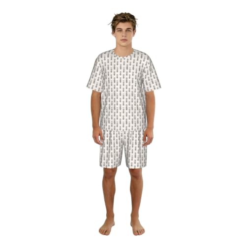 Pyjama court homme ananas en tissu doux pour la nuit