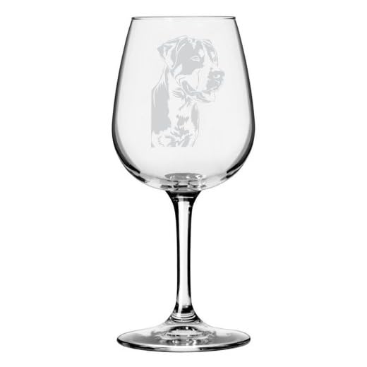 Etched Laser Art Personalized Dog Themed Etched Wine Glass - Custom Dog Breed Wine Glasses for Pet Lovers, Personalized Birthday Gift for Men & Women - Greater Swiss Mountain Dog Customized, 12.75 oz