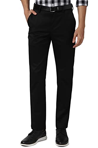 Image of Peter England Men's Mid Rise Slim Fit Casual Pants