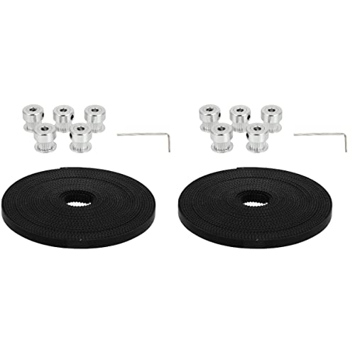 Baluue 2 Sets Timing Belt and Teeth Bore Timing Belt Pulley Wheel for Printer Accessories Printer Kit Wheel Kit for Main