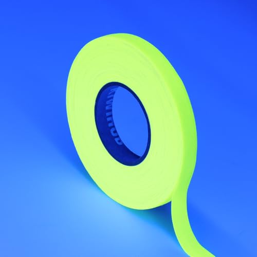 UV Blacklight Reactive Fluorescent Cloth/Neon Gaffer Tape, Super Bright Spike Tape for Glow Party Supplies, 2/5 inch x 66 Feet - Fluorescent Yellow