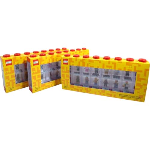 LEGO Minifigure Display Case (Large 3 Pack RED)
