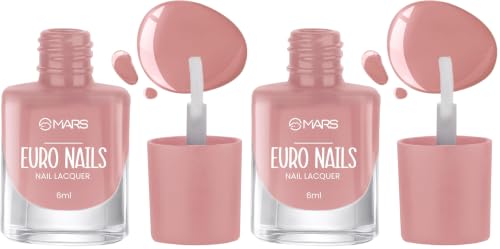 Image of MARS EURO Nail Lacquer | Glossy Gel Finish | Rich Pigmentation | Chip Free | Quick Drying Formula | Long Lasting Nail Polish for Women | (6.0 ml) (Shade-12) (Pack of 2)