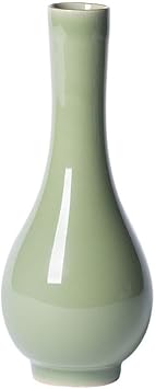 Celadon Vase,Jade Green Porcelain Flower Vase,7.5in/19cm Tall,2 Colors-Plum&Light Green, Dark Green