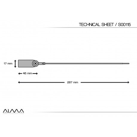 100 Security Seals with Metal insert Mechanism. Length 300 mm. Progressive Numbering. Application: Tanks, Trucks, bags etc. etc.