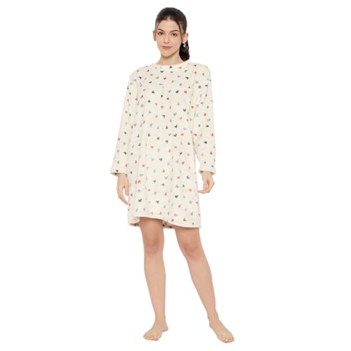 Image of CAMEY Women's Printed Nightgown, Long Sleeves, Nighty
