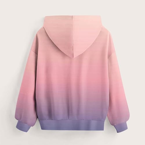 Girls Oversized Hoodies Casual Long Sleeve Gradient Color Hooded Pullover Oversized Sweatshirts Kids Preppy Clothes3