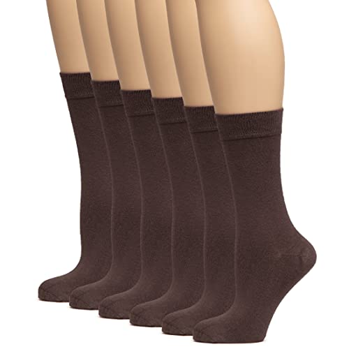Image of Hugh Ugoli Women's Thin Soft Rayon Derived from Bamboo Crew Socks for Dress, Trouser, Seamless Toe & Non-Binding, 5-8 /9-11