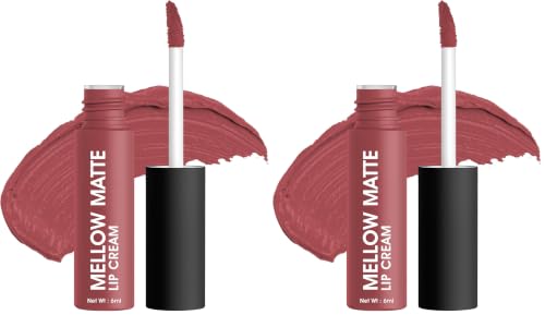 Image of Colors Queen Mellow Matte Lip Cream, Long Wear Liquid Matte Lipstick, Velvety Soft Finish, Weightless Formula, Long Lasting Lipstick for Women (02 - Baby Spice) (Pack of 2)