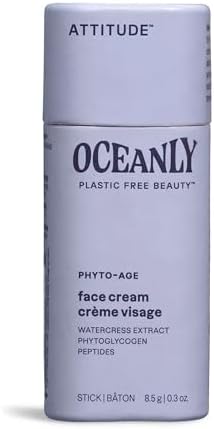 ATTITUDE Oceanly Face Cream Stick, EWG Verified, Plastic-free, Plant and Mineral-Based Ingredients, Vegan Skin Care Products, PHYTO CALM, Unscented, 30 grams