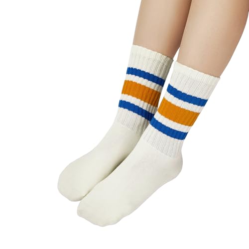 Image of American Trends Tube Socks for Women Striped Slouchy Scrunch Retro Socks Vintage Cute Crew Sock