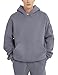 FAIABLE Men's Hoodies Pullover Grey Mens Womens Oversized Heavyweight Fleece Cotton Hooded Sweatshirt 2026 Fashion Trendy Sweatshirts Pullover Sweaters Outfits With Hidden Pockets Grey,X-Large