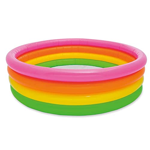 LONGMIRE 6 Ft Round Swimming Pool for Kids | Inflatable Sunset Glow Round Colourful Ring Baby Pool Portable Baby Bath tub | 0-5 Years | Indoor & Outdoor Swimming Pool for Kids (Multi Color) (B0D26BMFQL) Amazon Price History, Amazon Price Tracker