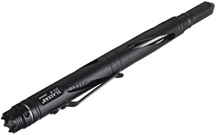 Laix B7.3 Multifunctional Tactical Pen with LED Flashlight, Emergency Glass Breaker, Ballpoint Pen for Self Defense, Outdoor Activities, Easy to Carry (Black)